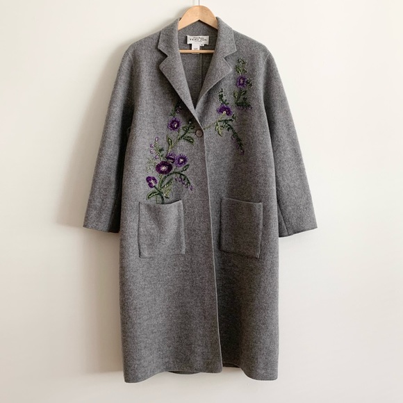 SOLD!Vintage Rickie Freeman for Teri Jon Grey Coat - Picture 8 of 14